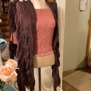 Brown shawl /scarf 102 inches long 8 feet 7 inches